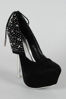   back Spiked studded high heels platform pumps stiletto shoes w/ spikes
