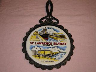 st lawrence seaway ny ceramic tile metal trivet w942 time