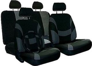 GREY BLACK XTREME CAR TRUCK SUV NEW SEAT COVERS PKG & MORE #5