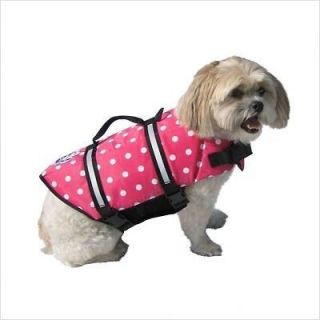 Pet Stores Designer Doggy Life Jacket Small Pink Polka Dot 15   20 lbs 