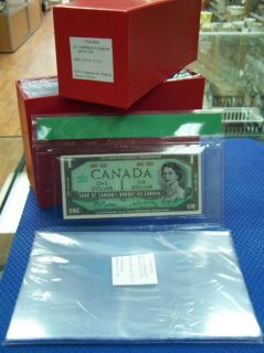   200 Sleeve Holders for Bank Note Currency with label window ( 7 mil