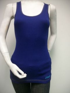 Zumba Faded Ribbed tank top Blue NEW NWT Size L exercise wear dance