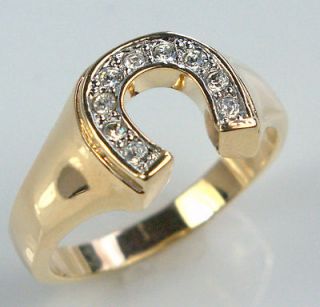 lady luck horseshoe ring 14k gold overlay size 10 time
