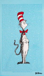 The Cat in the Hat Dr Seuss PANEL Cotton Novelty Quilt Fabric Robert 