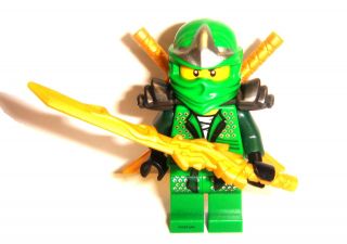 LEGO Green Ninjago LLOYD ZX Ninja miniFigure w / 3 swords 9450 Epic 