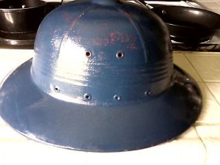 Dark Blue British Style Pith Helmet   adjustable large/XL   vintage