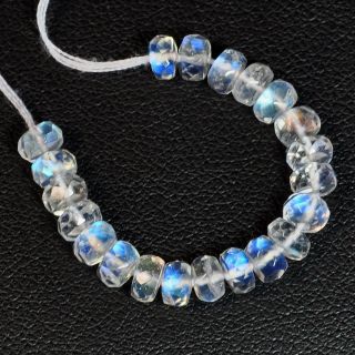 gem grade rainbow moonstone faceted rondelle beads 20 expedited 