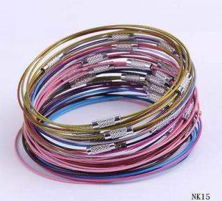 10pcs 9 Mixed Steel Loop Bracelet Jewelry Findings Cords Wire Screw 