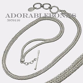 Authentic Lori Bonn SS Double Strand Slide Charm Chain Necklace 18 