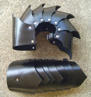 Leather Basic Gothic Spaulders Shoulder Armor Ren SCA articulated 