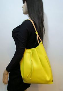 NEW LUANA YELLOW/GREEN LARGE LEATHER BRAIDED LEATHER STRAPS SHOULDER 