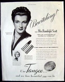 1946 print ad tangee make up mrs randolph scott time