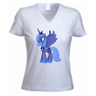 my little pony princess luna ladies v neck white t shirt more options 