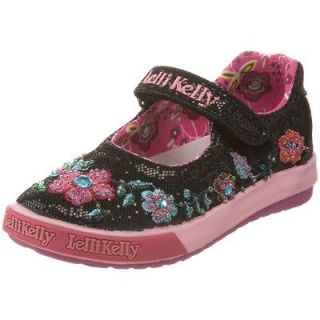 Lelli Kelly Black Pretty Baby Dolly Mary Jane Shoes New 8US/25EU, 2US 