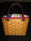 Longaberger Small Boardwalk Basket Purse Complete Summer Stripe 