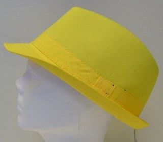 Unisex Stylish Trendy Neon Yellow Summer Cool Brim Fedora Panama Sun 