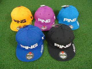 NEW~ LIMITED EDITION PING HUNTER MAHAN FITTED GOLF HAT PICK YOUR 