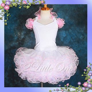 White Pink Cup Cake Halter National Pageant Dress DIY Shell Toddle 18 