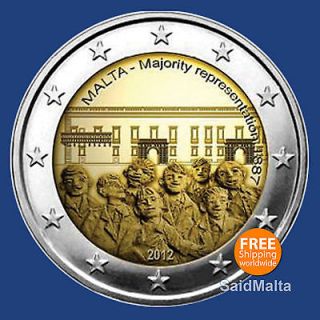 2012 malta 2 euro commemorative coin uncirculated from malta time