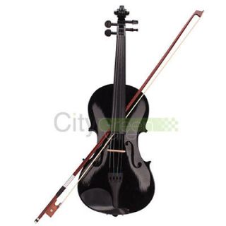 Full Size Acoustic Violin Fiddle Black with Case Bow Rosin