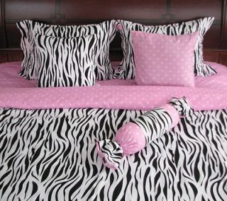   sale 8 Pcs BROWN & PINK POLKA DOTS LUXURY BED IN A BAG KT231
