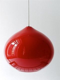 1960s gino vistosi stylish red glass pendant lamp murano from