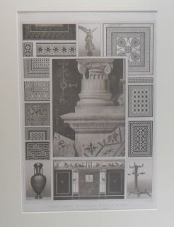 1887 DEspouy Architecture Print   Pompeii Triangular Forum Motifs 