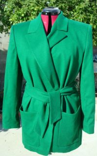 WOW ESCADA MARGARETHA LEY Emerald Green Wool and Cashmere Blend 