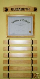 handmade 5 slat stain karate martial arts belt rack personalized