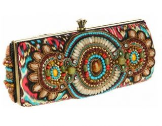 mary frances tribal beat clutch with beading