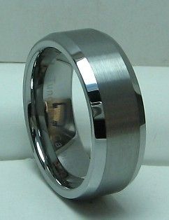 MEN 8MM TUNGSTEN CARBIDE SATIN FINISHED comfort fit ring Wedding Band