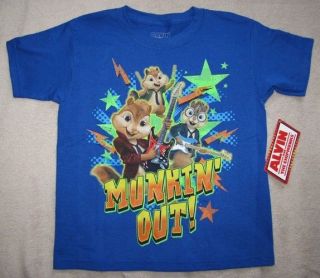ALVIN and The CHIPMUNKS *Munkin Out!* Blue Tee T Shirt sz 6/7