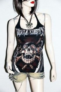 megadeth metal rock diy sexy halter tank top shirt
