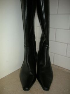 ROS HOMMERSON LORI 9.5 WIDE CALF (18 1/4) BOOTS BLACK LEATHER WORN 