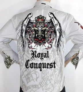Rebel Spirit Dress Shirt Studded Royal Conquest Size M New Look NR