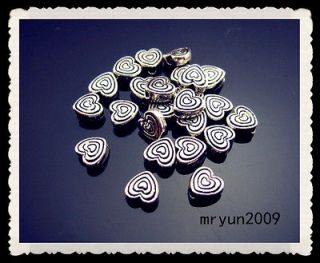 Lots 100pcs Jewelry Handmade Tibetan silver Heart Rondelle SPACER 