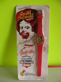 vintage1986 ronald mcdonald red digital watch brand new time left