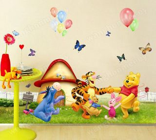 Cute Disney Winnie the Pooh Meadow Removable Wall Sticker Kids Nursery 
