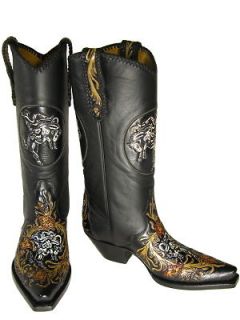liberty let er buck black ladies cowboy boots 9 824