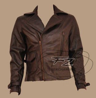 First Avenger Captain America Cow Hide Brown Biker Leather Jacket 