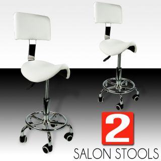 Newly listed 2 Pedicure Tattoo White Stool Adjustable Footrest Doctor 