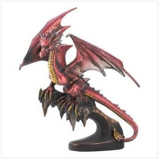 FIRE DRAGON Statue Sculpture Matte & Metallic Finish Figure Gift 