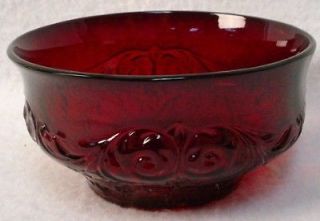 McKEE Glass ROCK CRYSTAL FLOWER Ruby/Red 4 3/4 FINGER BOWL only