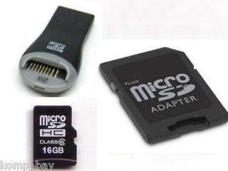 16GB 16G microSD microSDHC SD SDHC Card CLASS 6 with USB READER & SD 