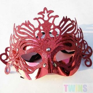Red Crown Mardi Gras Masquerade Costume Venetian Ball Party Mask High 