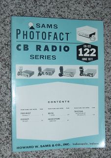 SAMS PHOTOFACT CB RADIO SERIES VOLUME #122 JUNE 1977 PRESIDENT 