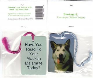 alaskan malamute dog bookmarks for kids 