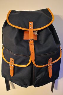 New Urban Outfitters Navy Canvas Leather Trim Rucksack Backpack Bag 