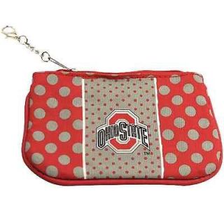 Ohio State Buckeyes Ladies Polka Dot Fabric Pouch Wallet   Scarlet