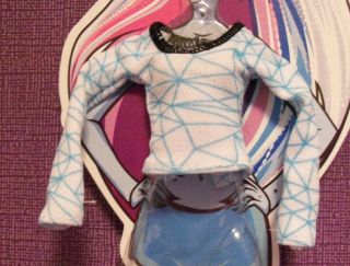 MONSTER HIGH ABBY BOMINABLE DOLL FASHION PAC WHITE & BLUE SHIRT NEW